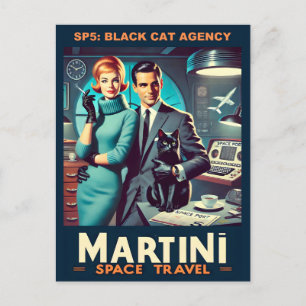 Carte Postale Affiche de voyage spatial Martini SP5 : Agence Bla