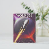 Carte Postale Affiche de voyage spatial "pour une aventure" Wolf (Debout devant)