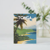 Carte Postale Affiche de voyage Tonga Retro (Debout devant)