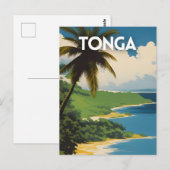 Carte Postale Affiche de voyage Tonga Retro (Devant / Derrière)
