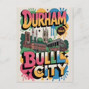 Carte Postale Affiche de voyage urbaine graffiti Durham NC 