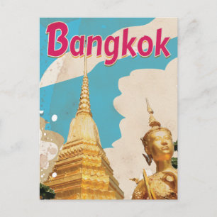 Carte Postale Affiche de voyage vintage à Bangkok