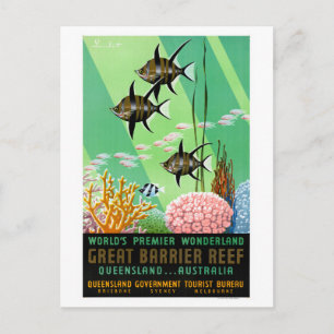 Carte Postale Affiche de voyage vintage australienne restaurée