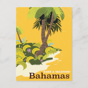 Carte Postale Affiche de voyage vintage aux Bahamas