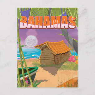 Carte Postale Affiche de voyage vintage aux Bahamas