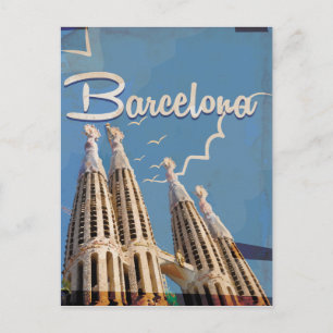 Carte Postale Affiche de voyage vintage Barcelone