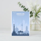 Carte Postale Affiche de voyage vintage bleue de Berlin Allemagn (Debout devant)