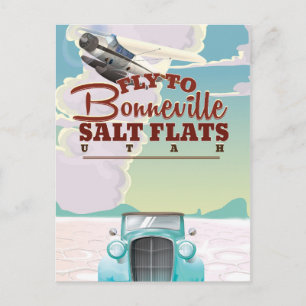 Carte Postale Affiche de voyage vintage Bonneville Salt Flat Uta