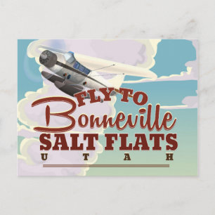 Carte Postale Affiche de voyage vintage Bonneville Salt Flat Uta