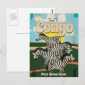 Carte Postale Affiche de voyage vintage Congo. (Devant / Derrière)