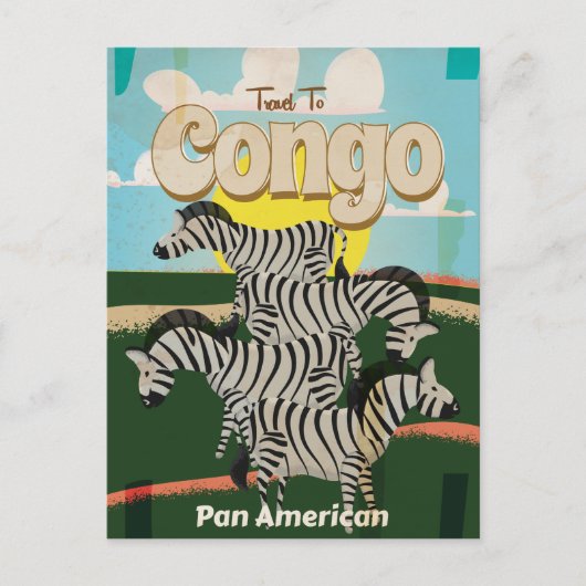 Carte Postale Affiche de voyage vintage Congo. (Devant)
