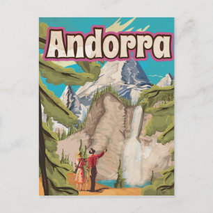 Carte Postale Affiche de voyage vintage d'Andorre