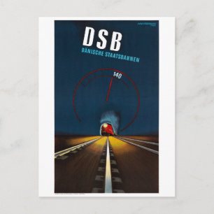 Carte Postale Affiche de voyage vintage Danemark restaurée