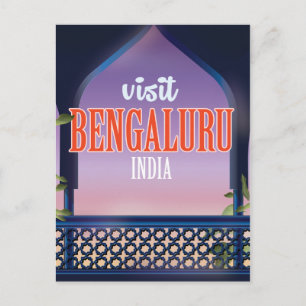 Carte Postale Affiche de voyage vintage de Bengaluru en Inde