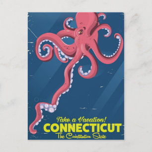 Carte Postale Affiche de voyage vintage de Connecticut USA Pieuv