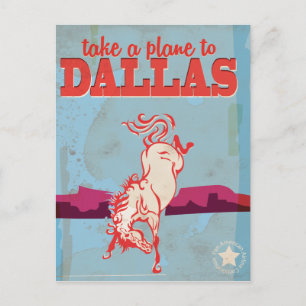 Carte Postale Affiche de voyage vintage de Dallas