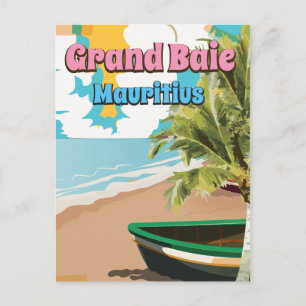Carte Postale Affiche de voyage vintage de Grand Baie Maurice.