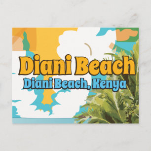 Carte Postale Affiche de voyage vintage de la plage de Diani au