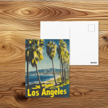Affiche de voyage vintage de la plage de Los Angel