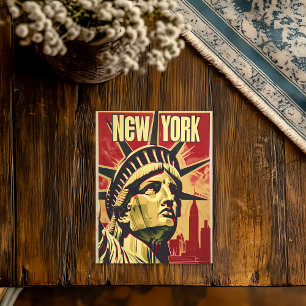 Carte Postale Affiche de voyage vintage de la Statue de la Liber