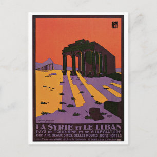 Carte Postale affiche de voyage vintage de La Syrie et Le Liban