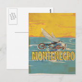 Carte Postale Affiche de voyage vintage de la voile au Monténégr (Devant / Derrière)