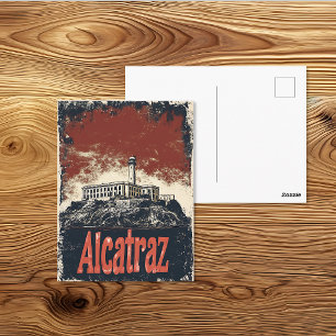 Carte Postale Affiche de voyage vintage de l'île d'Alcatraz