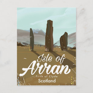 Carte Postale Affiche de voyage vintage de l'île d'Arran