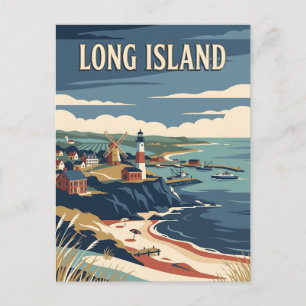 Carte Postale Affiche de voyage vintage de Long Island New York
