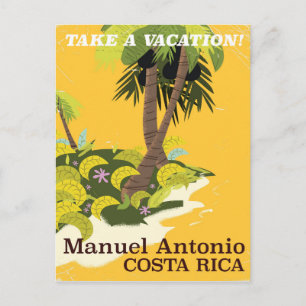 Carte Postale Affiche de voyage vintage de Manuel Antonio, Costa