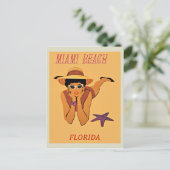 Carte Postale Affiche de voyage vintage de Miami Beach (Debout devant)