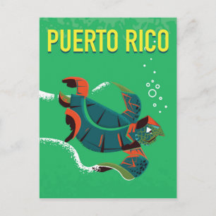 Carte Postale affiche de voyage vintage de porto rico