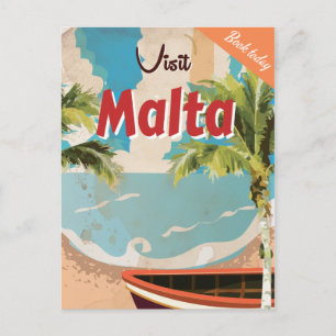 Carte Postale Affiche de voyage vintage de vacances à Malte.