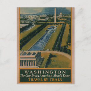 Carte Postale Affiche de voyage vintage de Washington DC
