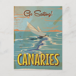 Carte Postale Affiche de voyage vintage des Canaries