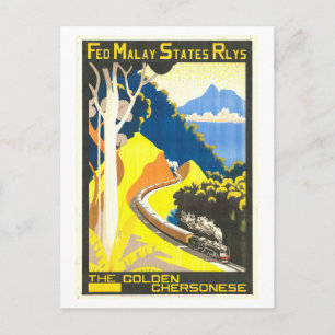 Carte Postale Affiche de voyage vintage des chemins de fer malai