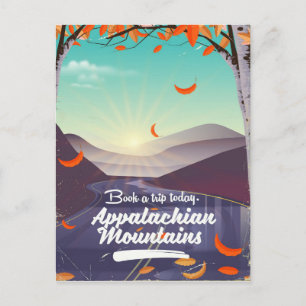 Carte Postale Affiche de voyage vintage des montagnes Appalaches