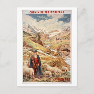 Carte Postale Affiche de voyage vintage des Pyrénées françaises