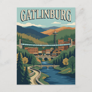 Carte Postale Affiche de voyage vintage des Smokies de Gatlinbur