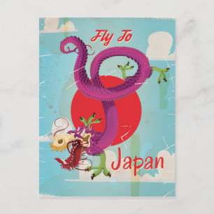 Carte Postale Affiche de voyage vintage Dragon Japon
