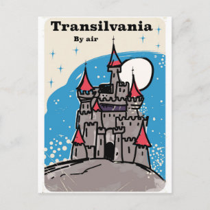 Carte Postale Affiche de voyage vintage du château de Transylvan