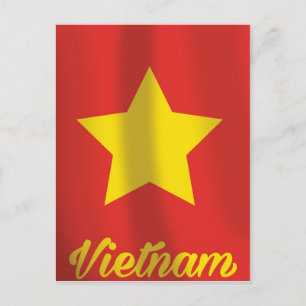 Carte Postale Affiche de voyage vintage du drapeau du Vietnam