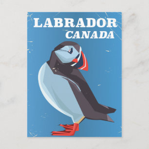 Carte Postale affiche de voyage vintage du Labrador Canada Puffi
