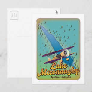 Carte Postale affiche de voyage vintage du lac McConaughy.