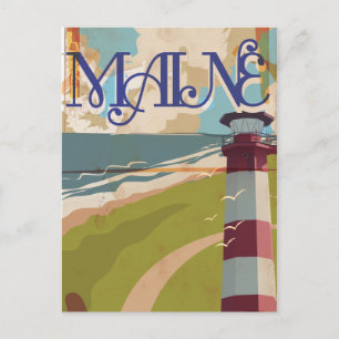 Carte Postale Affiche de voyage vintage du Maine