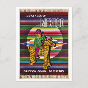 Carte Postale Affiche de voyage vintage du Mexique restaurée