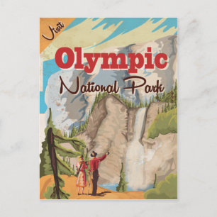 Carte Postale affiche de voyage vintage du parc national olympiq