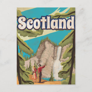 Carte Postale Affiche de voyage vintage en Écosse