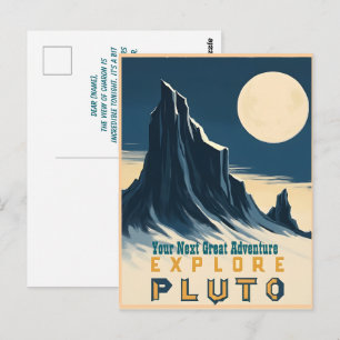Carte Postale Affiche de voyage vintage Explore Pluto - Espace R