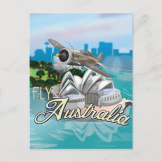 Carte Postale Affiche de voyage vintage Fly to Australia